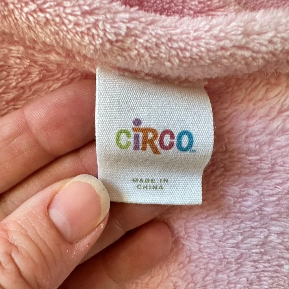 Circo Pink Elephant‎ Flower Baby Blanket Lovey Snuggle Cozy Fleece VTG 27x29